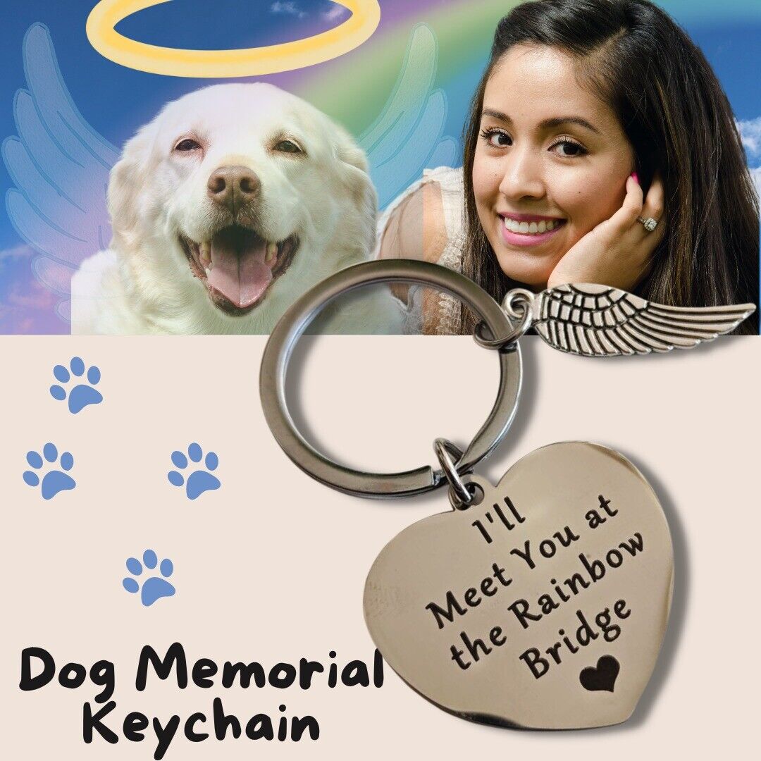 Memorial Rainbow Bridge Key Chain for Loss of a Beloved Pet