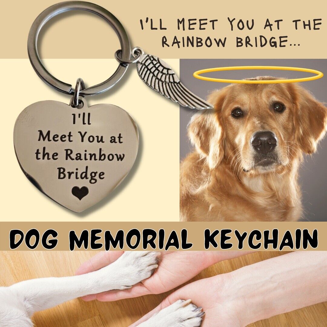 Memorial Rainbow Bridge Key Chain for Loss of a Beloved Pet