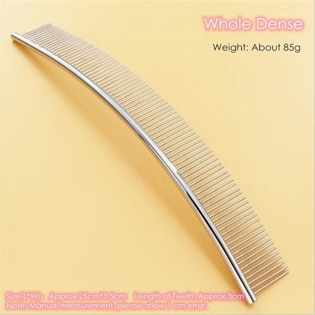 Stainless Steel Grooming Comb (Curved)