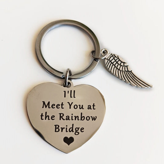 Memorial Rainbow Bridge Key Chain for Loss of a Beloved Pet