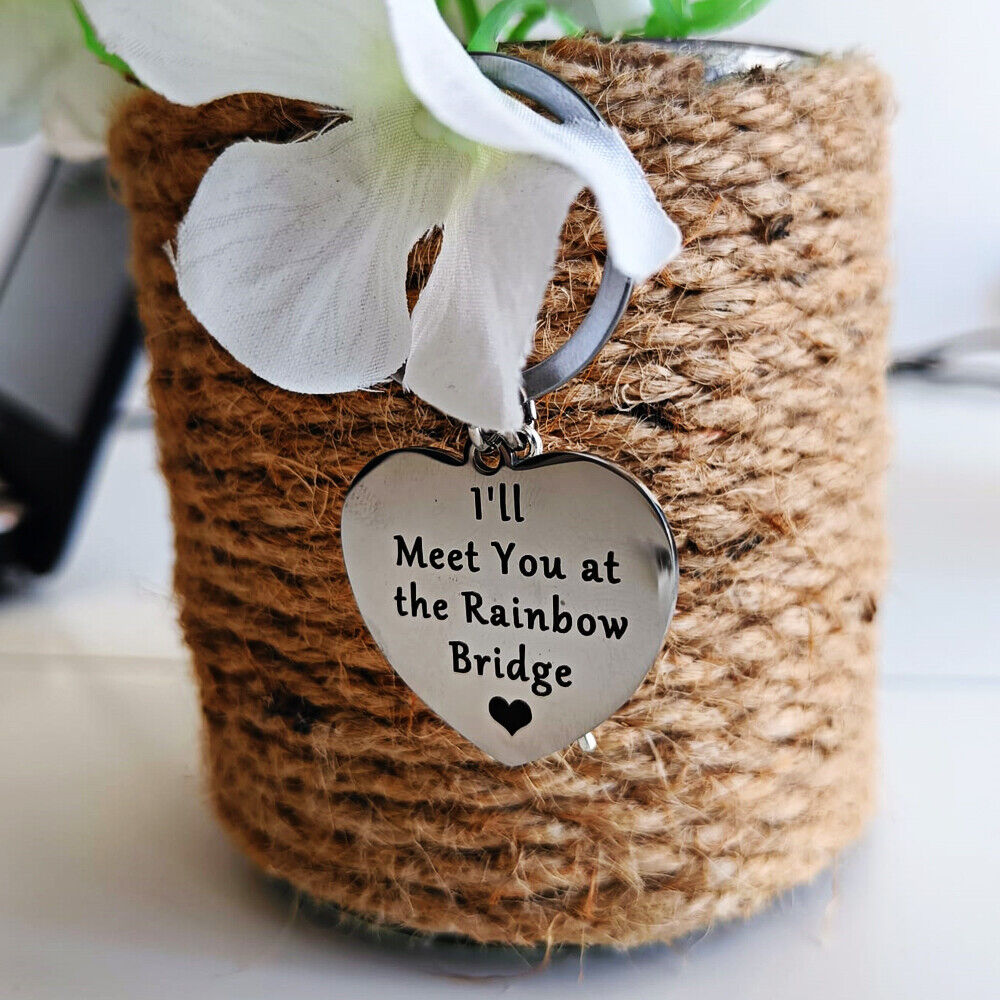 Memorial Rainbow Bridge Key Chain for Loss of a Beloved Pet