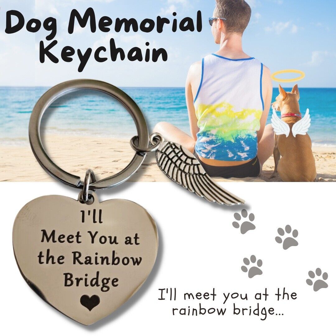 Memorial Rainbow Bridge Key Chain for Loss of a Beloved Pet