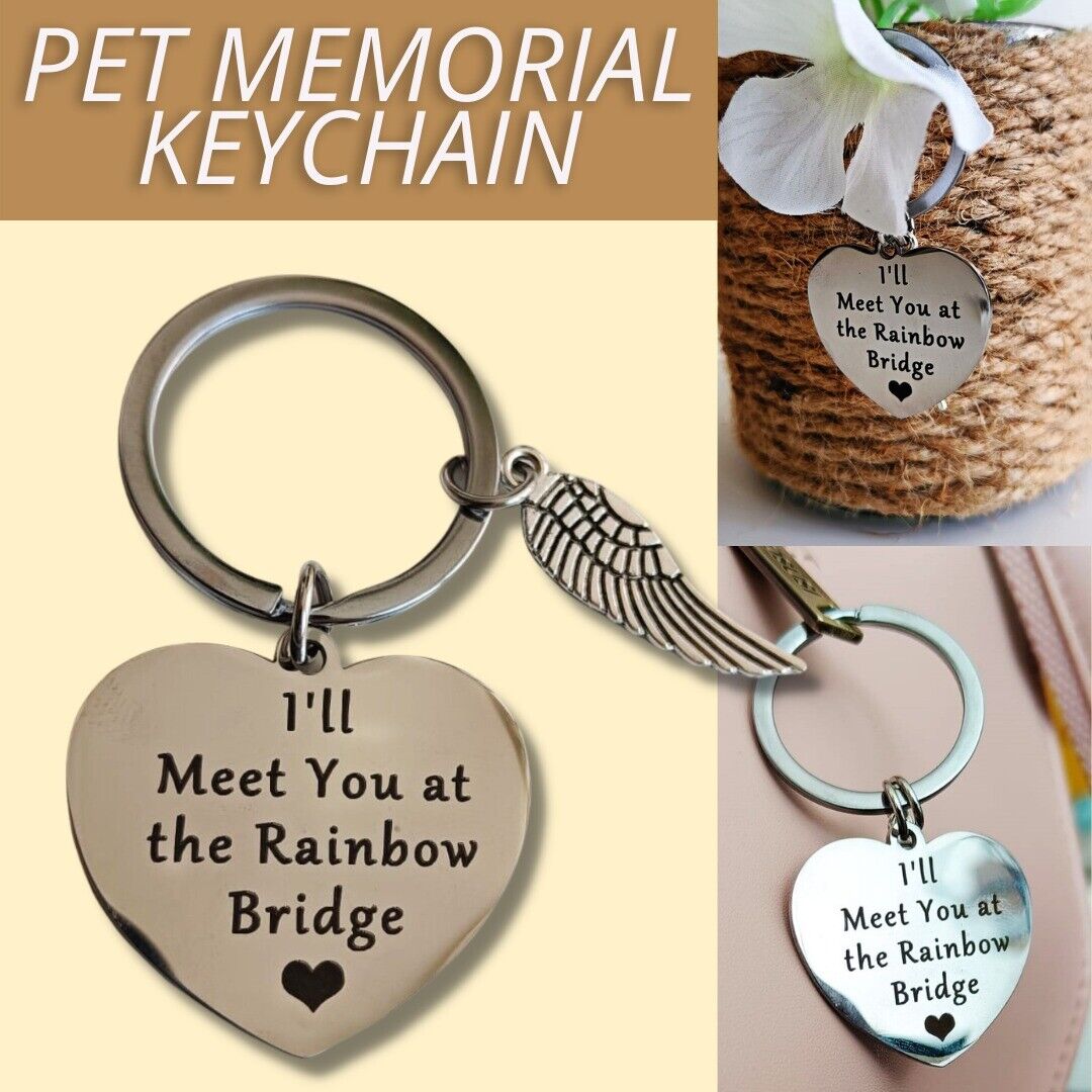 Memorial Rainbow Bridge Key Chain for Loss of a Beloved Pet