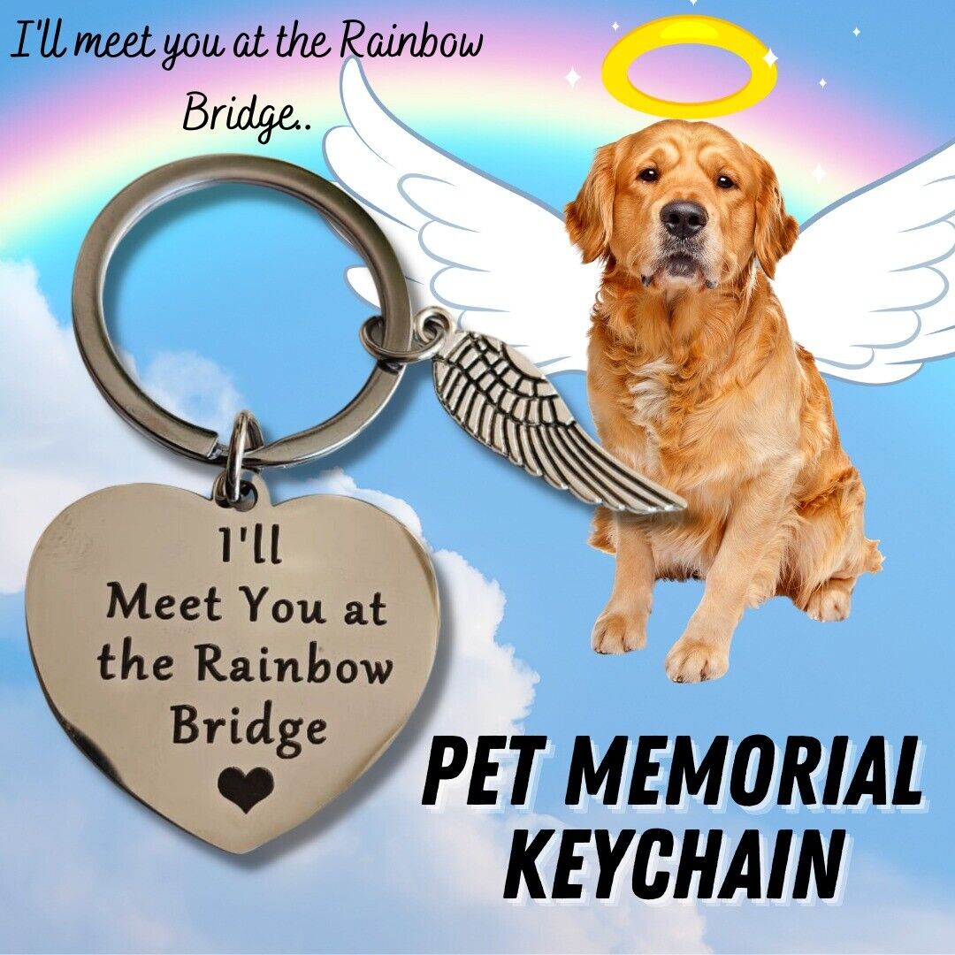 Memorial Rainbow Bridge Key Chain for Loss of a Beloved Pet