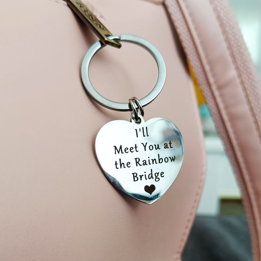 Memorial Rainbow Bridge Key Chain for Loss of a Beloved Pet