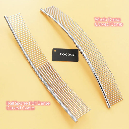 Stainless Steel Grooming Comb (Curved)