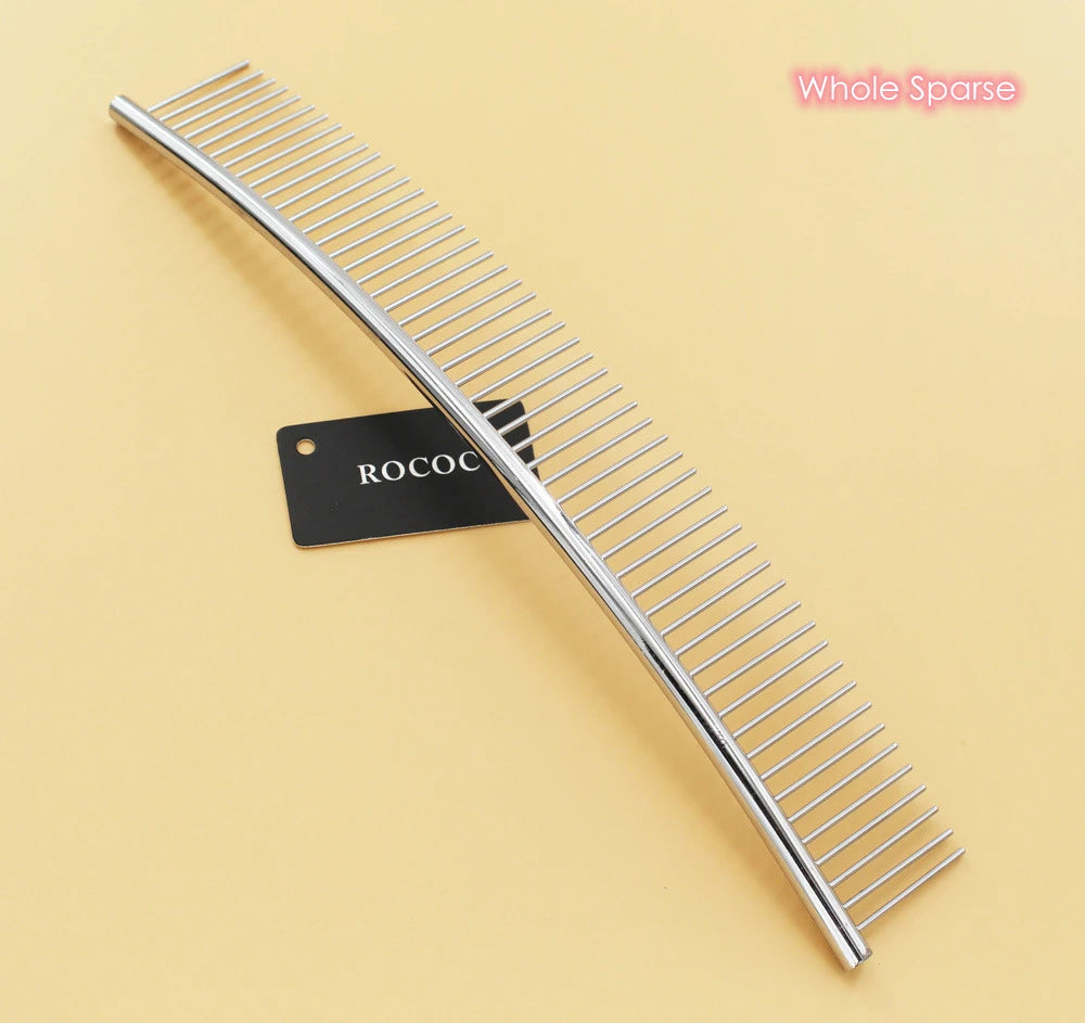 Stainless Steel Grooming Comb (Curved)