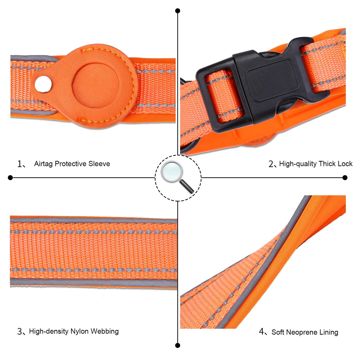 Dog Collar with Airtag Holder